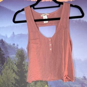 Love Tree Women's Sleeveless Button-Front Tank - Dusty Rose